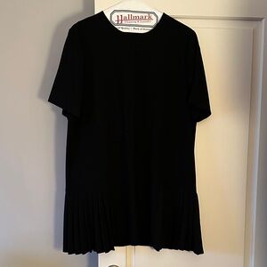 Zara Black Short Sleeve Pleated Top